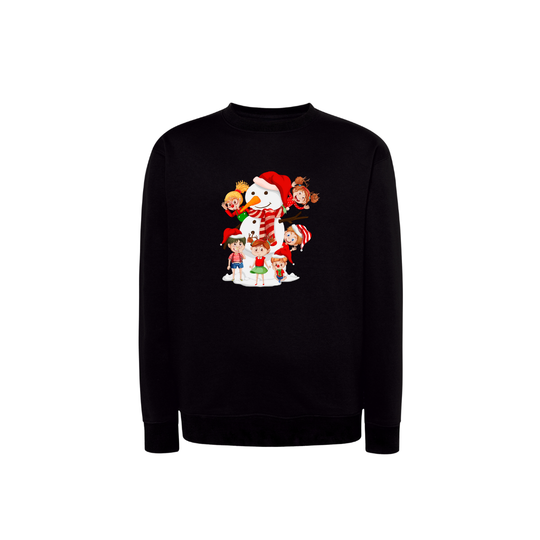 Sweatshirt Estampa De Natal Boneco de Neve e Crianças
