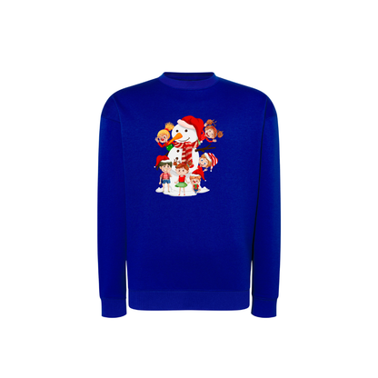 Sweatshirt Estampa De Natal Boneco de Neve e Crianças