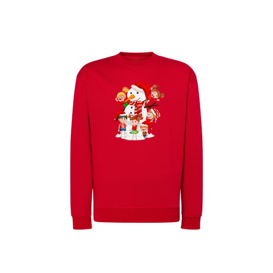 Sweatshirt Estampa De Natal Boneco de Neve e Crianças