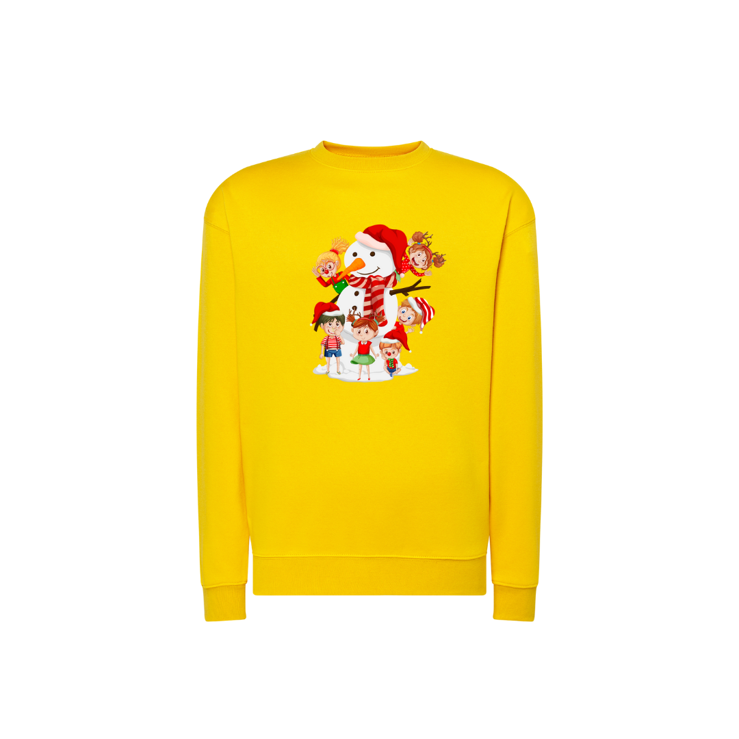 Sweatshirt Estampa De Natal Boneco de Neve e Crianças