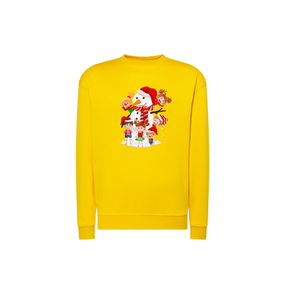Sweatshirt Estampa De Natal Boneco de Neve e Crianças