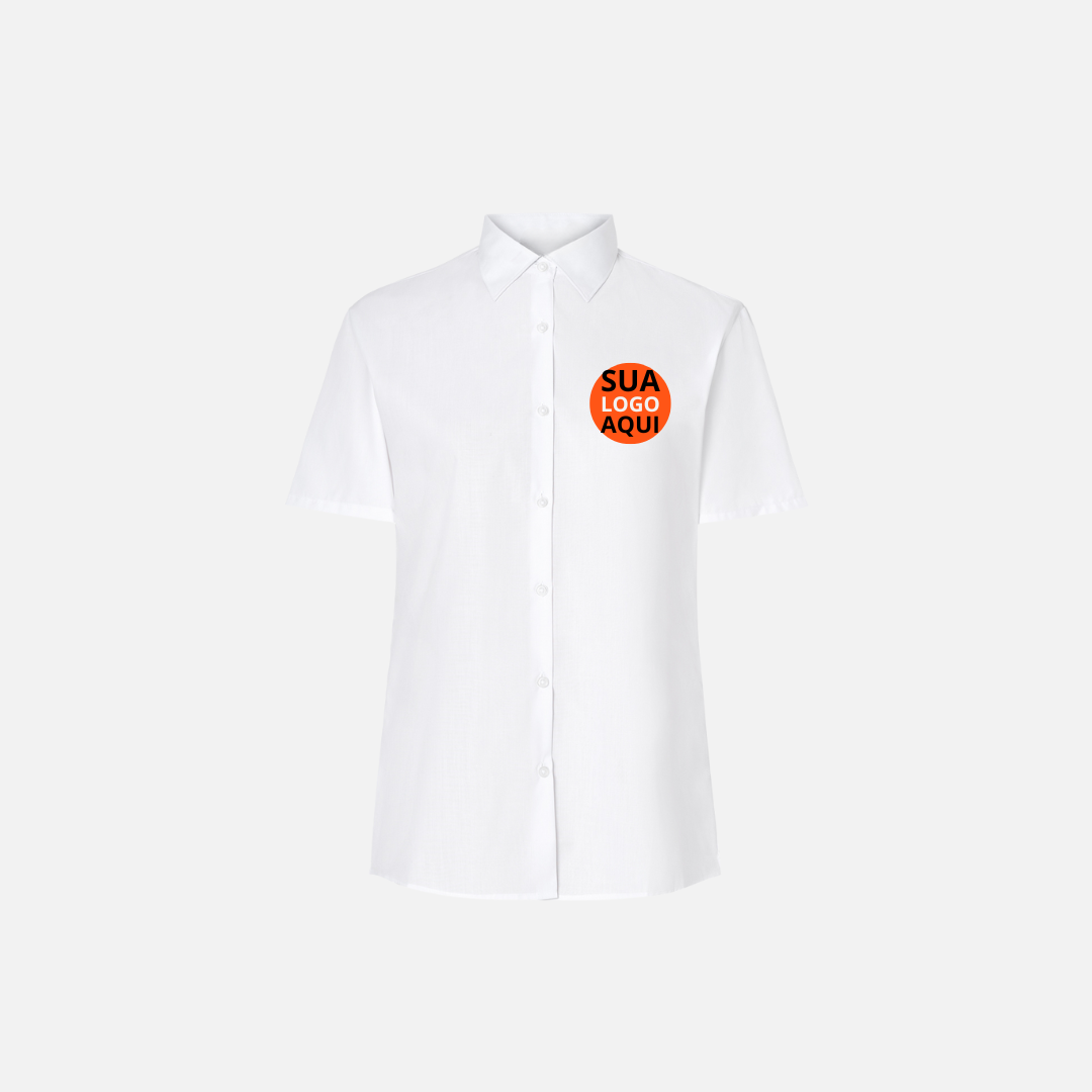 CAMISA SOCIAL MANGA CURTA LOGO SIMPLES