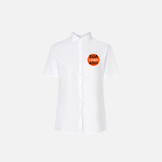 CAMISA SOCIAL MANGA CURTA LOGO SIMPLES