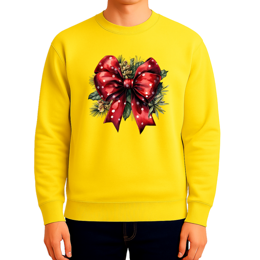 Sweatshirt Estampa De Natal Laço Vermelho