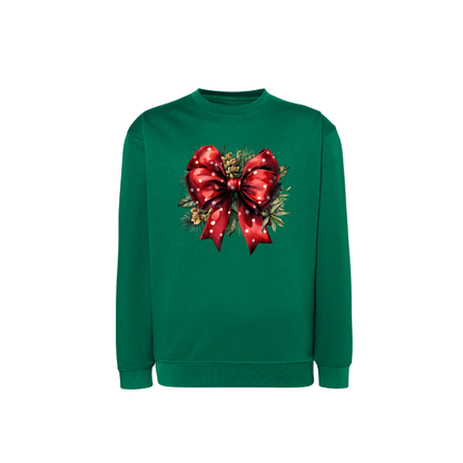 Sweatshirt Estampa De Natal Laço Vermelho