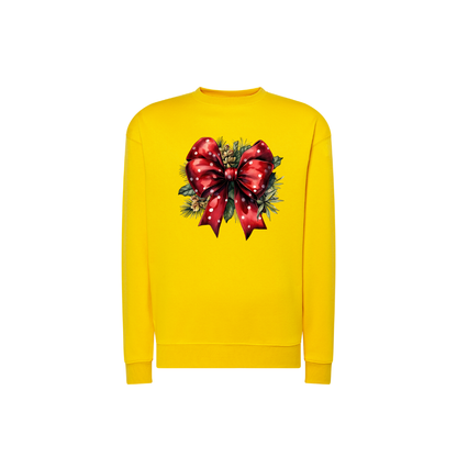 Sweatshirt Estampa De Natal Laço Vermelho