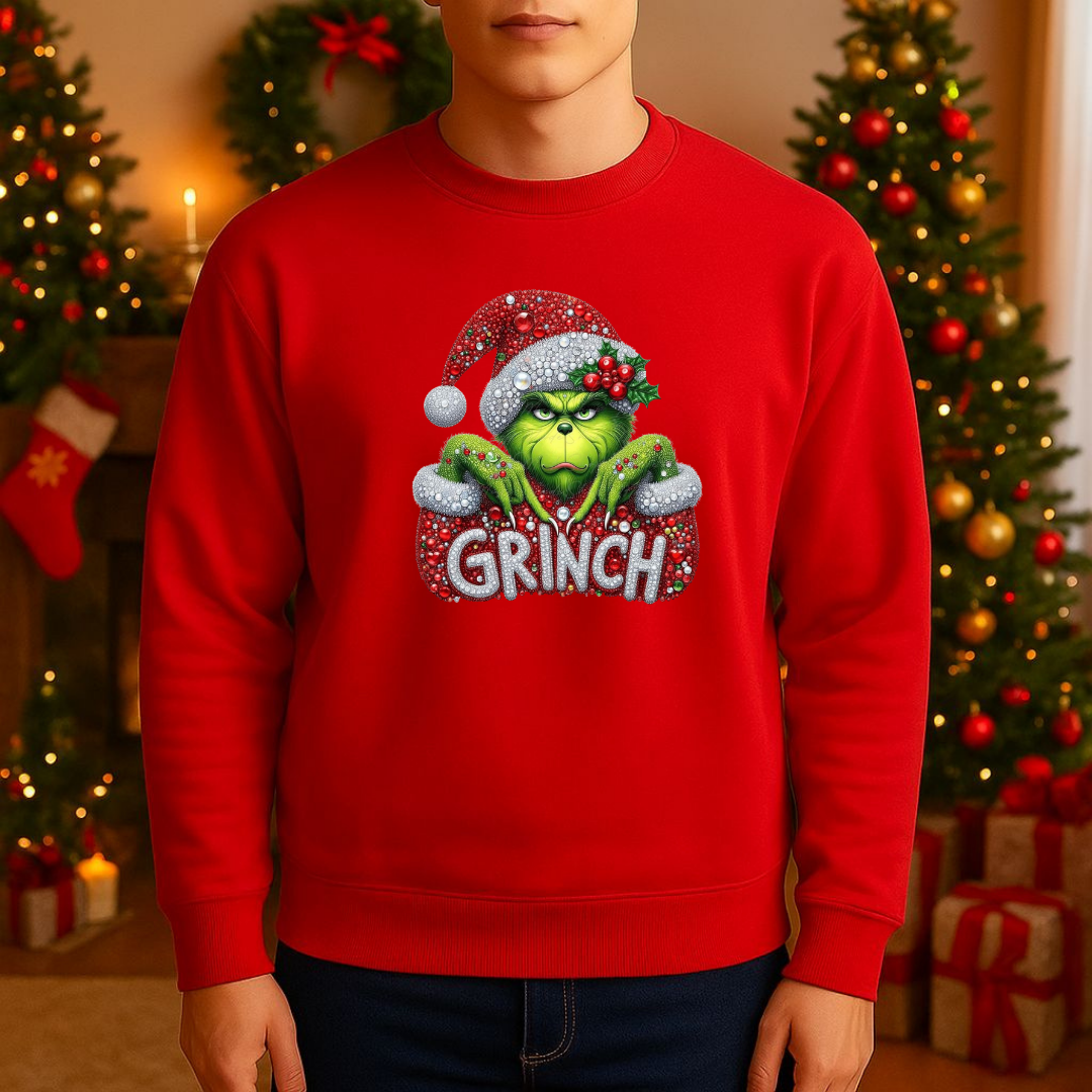 Sweatshirt Estampa De Natal Grinch