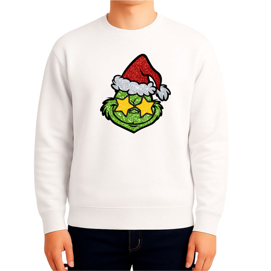 Sweatshirt Estampa De Natal Grinch Glitter