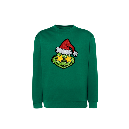 Sweatshirt Estampa De Natal Grinch Glitter