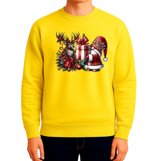 Sweatshirt Estampa De Natal Gnome e Rena