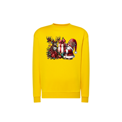 Sweatshirt Estampa De Natal Gnome e Rena