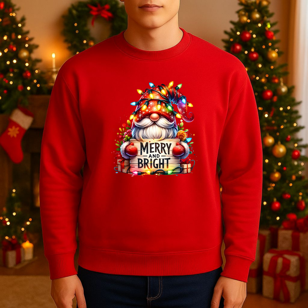 Sweatshirt Estampa De Natal Gnome And Bright