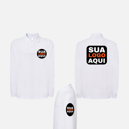 POLO MANGA LONGA ESTAMPA FRENTE + COSTAS + MANGAS