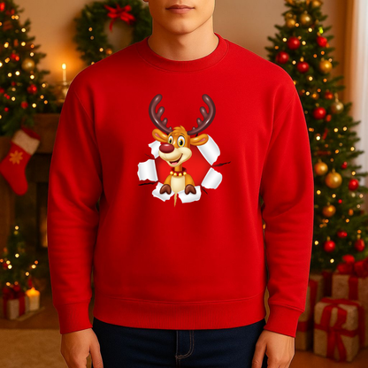 Sweatshirt Estampa Rena De Natal