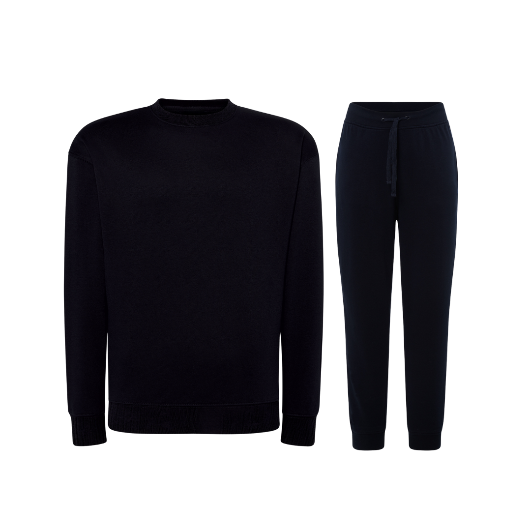 Conjunto de Fato de Treino Unissex Sweatshirt sem Capuz + Calças