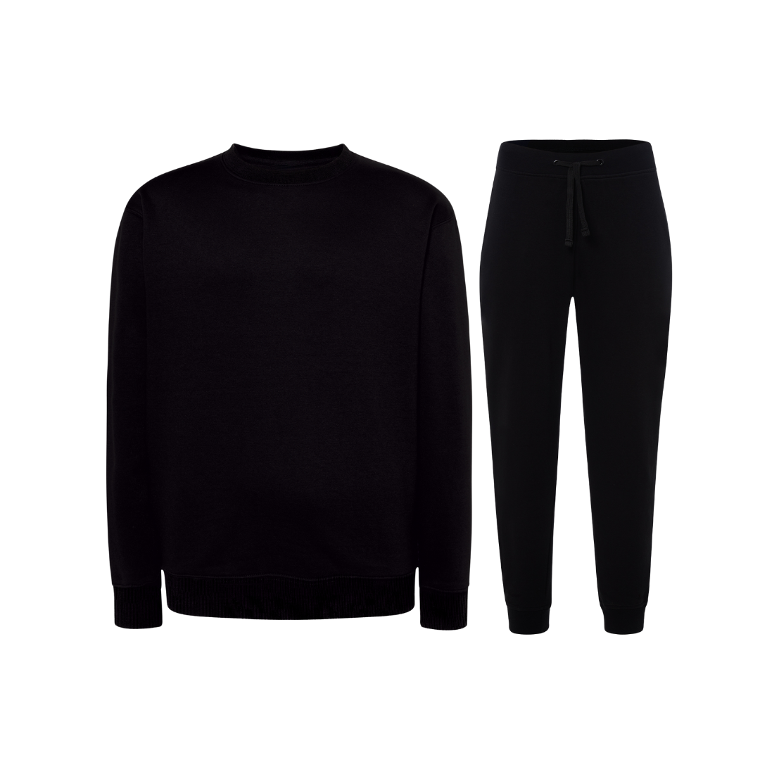 Conjunto de Fato de Treino Unissex Sweatshirt sem Capuz + Calças