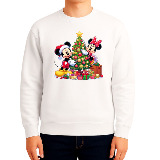 Sweatshirt Estampa De Natal Mickey e Minnie